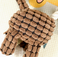 Jouet à mâcher couineur en peluche pour animaux de compagnie, en corde de coton et polaire de maïs, durable, pour la dentition, avec son d'âne, pour chien