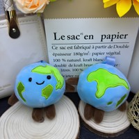 Porte-clés en peluche Terre souriante mignonne, pendentif de sac en forme de planète en peluche douce, jouet de dessin animé créatif, cadeau pour amis et enfants