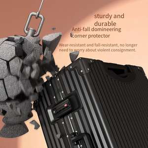 Logo personnalisé 24 pouces grand bagage de voyage durable en acier inoxydable ABS tige en aluminium cadre <span class=keywords><strong>valise</strong></span> de luxe pour 20 pouces - Product Image 5