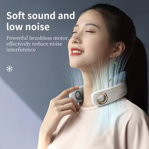 Ventilateur portable sans pales à logo personnalisé, à suspendre au cou, grande puissance, batterie 4000 mAh, 3 vitesses, pour extérieur, hôtel, maison - Product Image 6