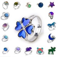 Bague d'humeur en gros qui change de couleur selon la température pour femmes et filles, cadeau de fête ou de Saint-Valentin