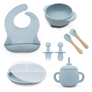 Melikey BPA Free Kids Silicone Dinware Placa de succión Baby Bowl Niños Silicon Feeding Set Baby - Product Image 2