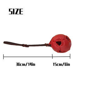 Giocattolo in pelle per cani palla per animali domestici corda per allenamento con palla per cani giocattolo morbido per ricompensa per cuccioli - Product Image 5