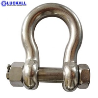 Manille de sécurité OEM en acier inoxydable 316 poli, forgée, avec boulon et écrou, capacité de charge 1000 kN, crochet double fermé 16 mm, 64 mm, pour l'industrie pétrolière et gazière