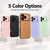 Étui de téléphone magnétique sans fil de luxe C0499 pour iPhone 11 12 13 14 15 16 18 Pro Max 17 Air, coque de téléphone couleur unie