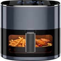 Friteuse à air électrique multifonctionnelle en plastique de 2400W et 6L, grande capacité, avec contrôle numérique, personnalisable, en stock, pour utilisation en camping-car