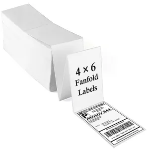 High Quality White Strong Self Adhesive Fanfold Direct Thermal Shipping Labels