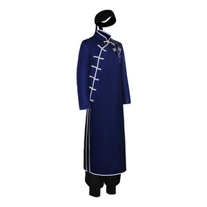 Costume d'anime complet Jujutsu Kaisen Gojo Satoru Cosplay Cheongsam bleu pour homme adulte avec cape - Product Image 3