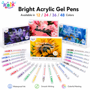 Paquete <span class=keywords><strong>de</strong></span> Bolígrafos <span class=keywords><strong>de</strong></span> <span class=keywords><strong>Gel</strong></span> Acrílico 3D KAIX, Colores Brillantes, Apilables, Tinta en Paquete al por Mayor, Juego <span class=keywords><strong>de</strong></span> Bolígrafos <span class=keywords><strong>de</strong></span> <span class=keywords><strong>Gel</strong></span> Acrílico 3D para Resaltar en la Escuela y la Oficina - Product Image 1
