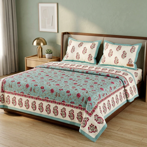 Couvre-lit en coton à motifs floraux Paisley, ensemble de couette en polyester avec housses de coussin, décoration de chambre à coucher - Product Image 2