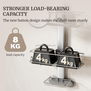 WIREKING Portaoggetti da <span class=keywords><strong>Doccia</strong></span> in Alluminio Antiruggine da Appendere Sopra la <span class=keywords><strong>Doccia</strong></span> con Porta Rasoio e Cestello per Spugna e Sapone - Product Image 6