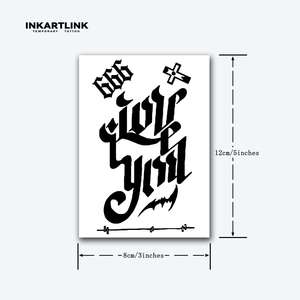 Adesivo per <span class=keywords><strong>Tatuaggio</strong></span> Temporaneo Personalizzato con <span class=keywords><strong>Lettera</strong></span> Gotica 666 Ti Amo, Impermeabile, Lunga Durata 15 Giorni, Semi-permanente per Braccio e Spalla - Product Image 4