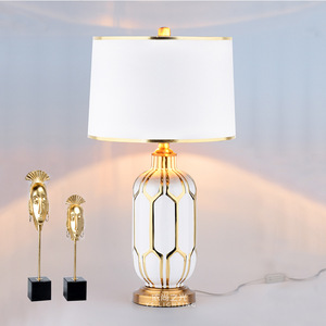 Modern Brass Table Lamp <b>LED</b> Eco-Friendly Eye Caring Warm White Nordic Bedside Desk <b>Light</b> for Home <b>Bedroom</b> Decor - Product Image 4