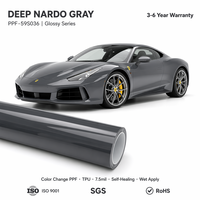 Film de protection automobile gris Nardo foncé en TPU cristallin, résistant aux UV, anti-rayures, longue durée, pour changement de couleur, vente en gros