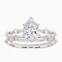 Bague de mariage superposée en argent pur S925 incrustée de moissanite 1 carat, bijou de mode exquis, sensation haut de gamme, en stock