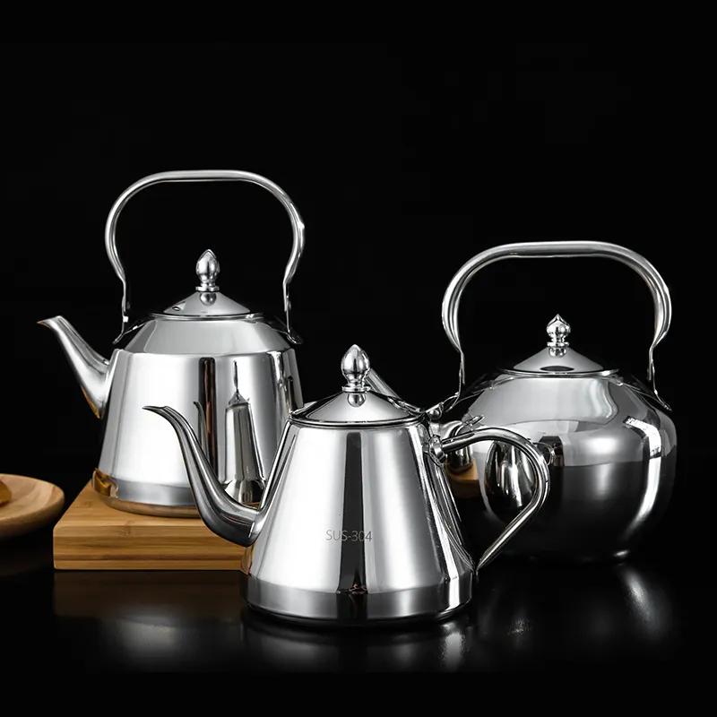 Stainless Steel Cooking Kettle Kettles Cold Water Kettle With filtering Metal Teapot 1.0L 1.5L Coffee Pot Teapot