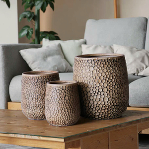 Pots de fleurs <span class=keywords><strong>en</strong></span> argile fibreuse multicolores les plus vendus, jardinières d'extérieur avec trous de drainage, pots écologiques et durables - Product Image 4