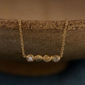 Women's Classic Trendy Sterling Silver Withe Zircon Pearl <strong>Shell</strong> <strong>Nautilus</strong> Pendant Necklace Wedding Party Anniversary - Product Image 2