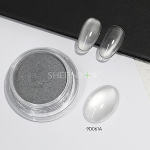 Polvo Magnético Transparente de Alta Brillantez para Uñas, Polvo de Ojo de Gato Plateado Transparente para Esmalte - Product Image 5