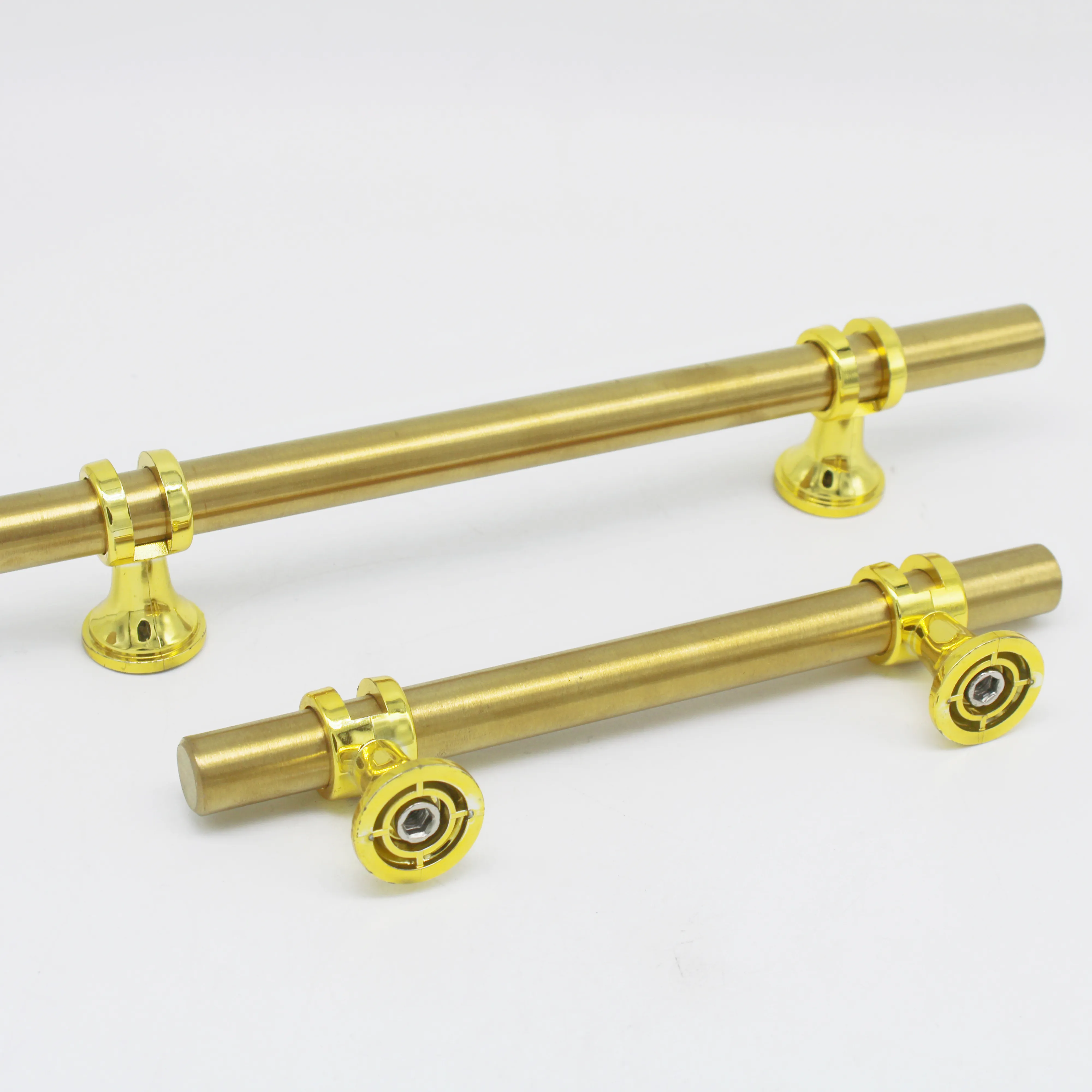 wholesale plastic handle manufacturer plastic feet T bar stainless steel tube gold Cabinet handle
