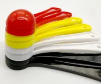 Красочная ложка из пищевого пластика, 1 г, 2 мл, черная, белая, розовая, желтая, синяя, зеленая, измерительная ложка с длинной ручкой и отверстиями