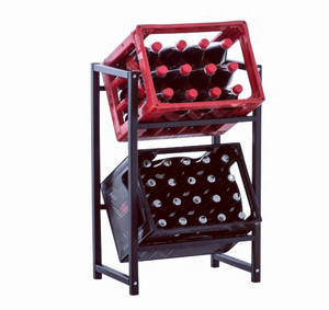 Space-saving Metal Beverage Bottle Crate Display Rack Shelf