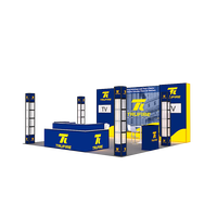 Stand de Foire Commerciale Modulaire Portable 20x20 pieds en Aluminium avec Étagères en Spirale, Éclairage LED et Table Rétroéclairée Réutilisable