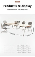 Table de conférence extensible au design moderne et minimaliste en panneaux de bois, mobilier de bureau durable pour hôtels et écoles, taille personnalisable