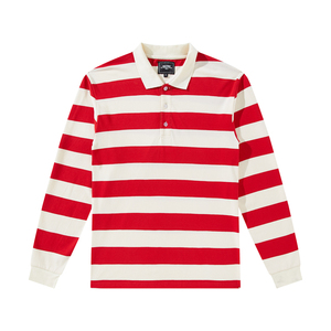T-shirt vintage pour <span class=keywords><strong>homme</strong></span>, manches longues, polos unisexes, logo personnalisé, polo rayé - Product Image 2