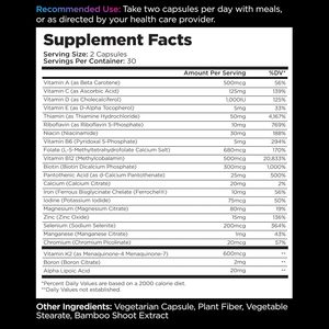 Methylated Multivitamin for Women &amp; Men, Multi Vitamin - Mineral Supplement <strong>Capsules</strong> with <strong>Iron</strong>, B Complex, Selenium, &amp; Zinc - Product Image 3