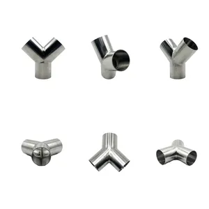 Sanitary High Quality Stainless Stainless 304/316L Tee Triclamp Pipe Fittings 1inch or 3 inch SS304 Weld Y-type TEE