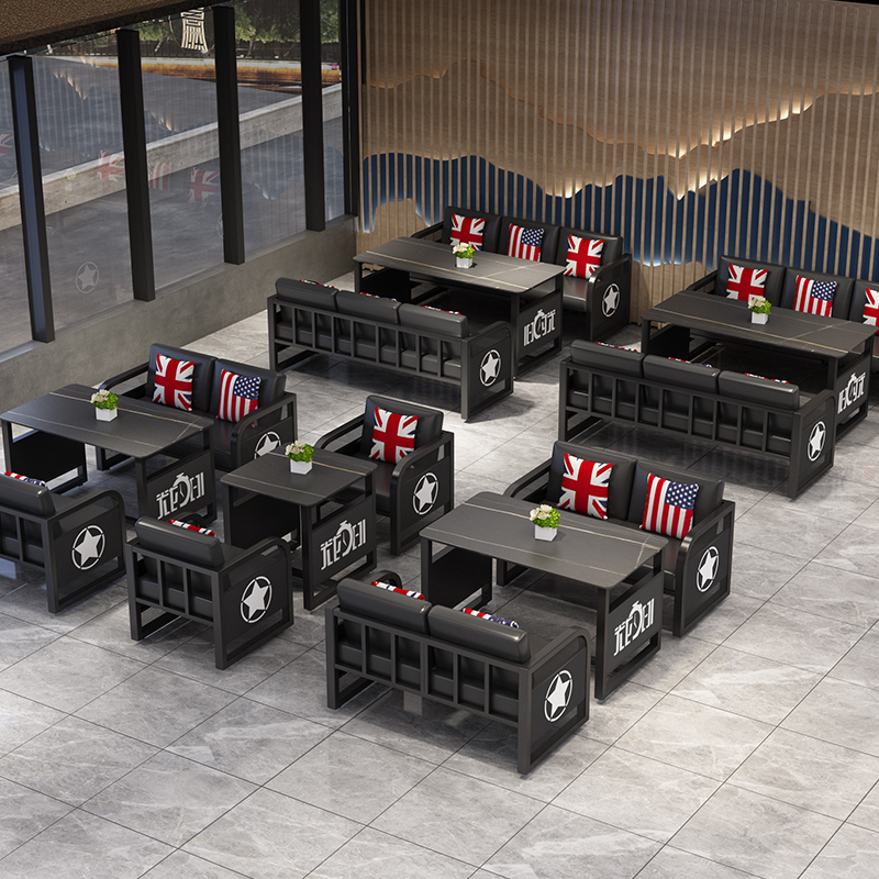 Retro Industrial style bar Booth Sofa