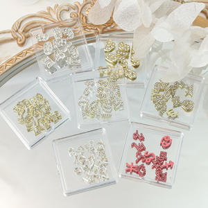Partage Nail Art Numéro Lettre pour <span class=keywords><strong>Manucure</strong></span> Déco 3D Or Charmes avec Strass 20 pcs/sac Numéros 0-9 - Product Image 4