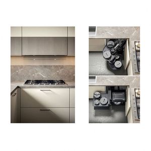 Factory Price Modern Simple Italian New Design <b>Wood</b> Kitchen Cabinets Shaker Kitchen Furniture with Quartz Island - Product Image 5