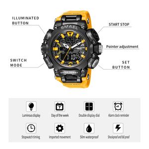 Montres pour hommes SMAEL, montres de sport, montres étanches pour l'extérieur, affichage de la date, alarme LED, chronomètre pour hommes SM-8053 - Product Image 6