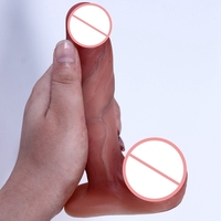 Brauner flüssiger Silikon-Dildo künstlicher Penis realistischer Dildo-Spielzeug für Damen realistisch fernstoßender Silikon-Dildo-Vibrator