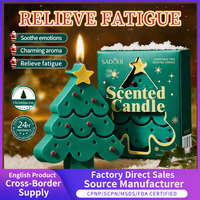 Bougie parfumée Arbre de Noël vert élégante et confortable avec étoile dorée en sommet pour la décoration de la maison et la relaxation – Offre Spéciale