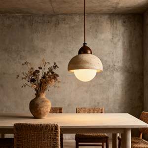 Lámpara Colgante JACKSUN de Estilo Nórdico Moderno, de Piedra Amarilla, para Restaurante, Bar, Dormitorio, Lámpara de Techo de Cemento y Terrazo - Product Image 4