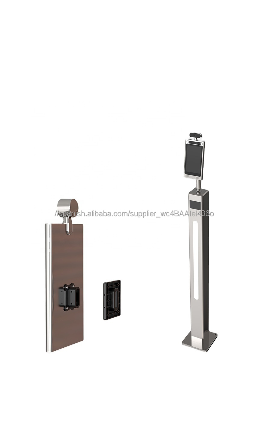 Máquina integrada de medición de temperatura corporal de reconocimiento facial LCD AI de 8 pulgadas en el edificio de oficinas