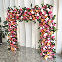 Herfst vierkante bloemenboogdecoratie Kunstmatige boogbloemarrangement voor bruiloft, feest, evenement achtergrond (frame niet inbegrepen)