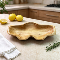 Bol sculpté en racine de bois naturel de forme irrégulière unique, fait main, plateau de rangement pour fruits, décoration pour la maison et les restaurants