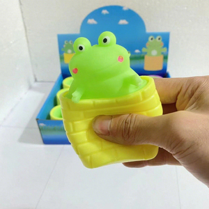 High Quality TPR Sensory Frog Cup Decompression Cute Pet Pinch Music <b>Squeeze</b> Stress Reliever Toys for Kids Boys and Girls - Product Image 1