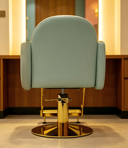 Silla de Estilismo Profesional Color Verde <span class=keywords><strong>Menta</strong></span>, Silla de Barbería Hidráulica Dorada para Peluquería - Product Image 2
