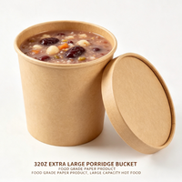 Bol à soupe en papier kraft à paroi simple, jetable et recyclable, personnalisé, pour restaurant, fournisseur en gros, directement de l'usine