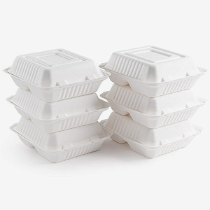 9-inch Phong Cách Hiện Đại Vỏ Sò Khay Thân Thiện Với Môi 100% Phân Hủy Sinh Học Mía Bột Giấy Bã Mía Giấy Container Mì Dập Nổi - Product Image 3