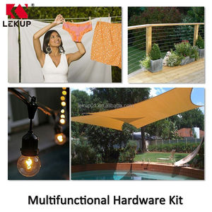 Kit de tendeur de tendeur de câble métallique robuste en acier inoxydable 1/8 à 3/16 Kits de quincaillerie multifonctionnels de câble métallique enduit - Product Image 6