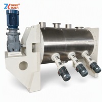 Mélangeur horizontal à socs pour poudres avec hacheur haute vitesse, pour applications alimentaires, chimiques, énergétiques et mortier sec