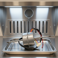 Hotte de cuisine monophasée 60Hz avec moteur à balais sans balais AC 230V, bobine en cuivre à condensateur, faible bruit, efficacité IE3