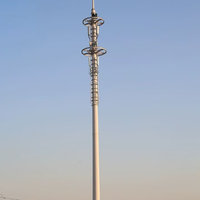 Mât d'antenne radioamateur à charge utile élevée de 10 à 60 m, hauteur personnalisable, tour de télécommunication tubulaire simple en acier Q420B/Q355B/Q235B
