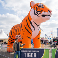 Tigre Inflable Gigante de Tela Oxford Resistente, Modelo Animal Inflable Realista para Publicidad en Exteriores, Decoración Impermeable para Eventos